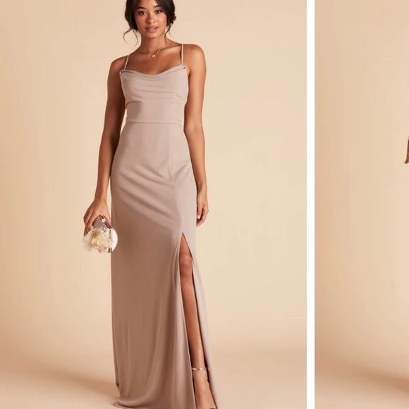 Brand new Birdy Grey - Taupe ‘Ash’ in crepe material bridesmaid dress in xs - Picture 1 of 5